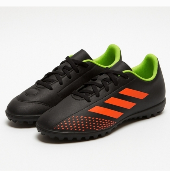 Black and Neon Green Soccer Cleats with Orange Stripes Size 6 - Picture 2 of 11